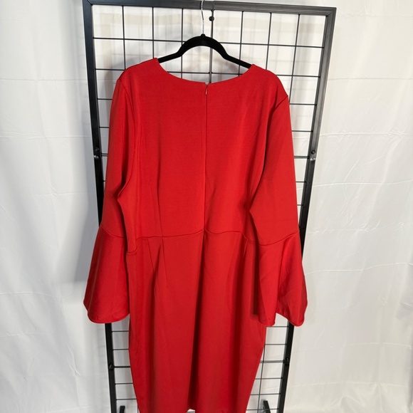 Eloquii 28W Red Dress with Bell Sleeves - Picture 3 of 3